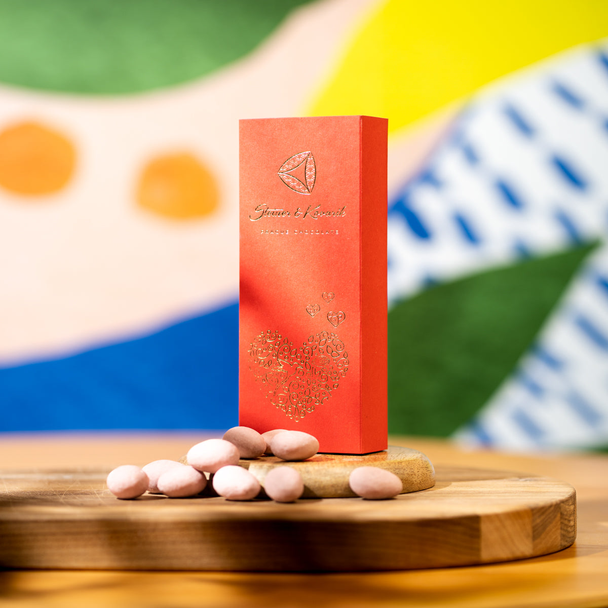 Almonds in chocolate with cherry aroma, sakura box 130 g