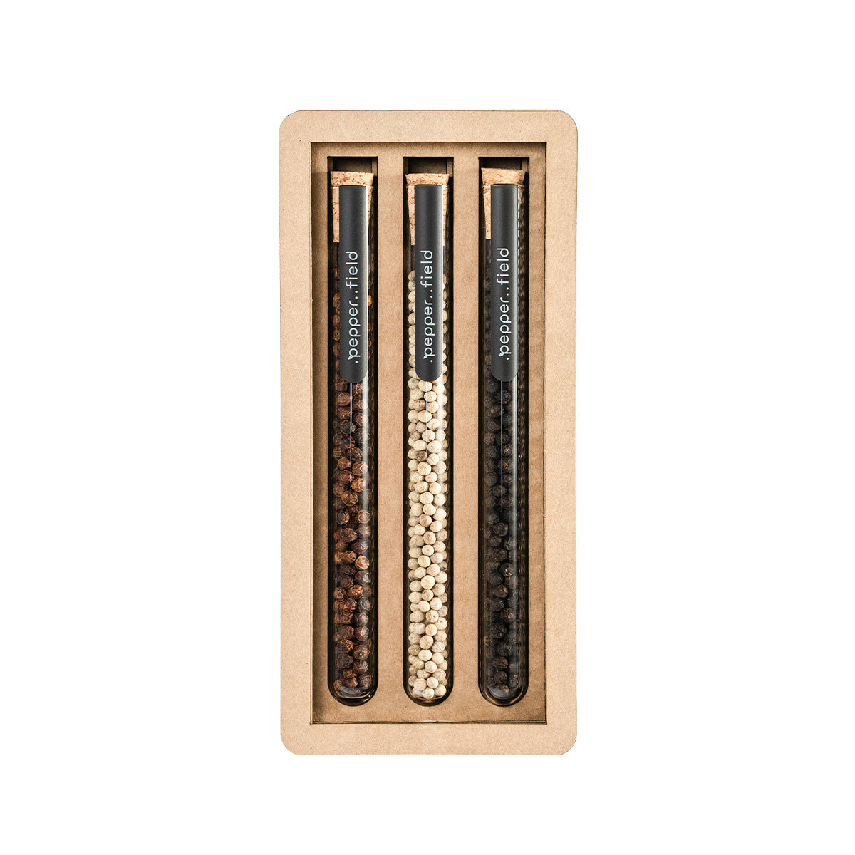 Ensemble de petits tubes à essai (3x10 g) dans coffrets cadeaux en carton design