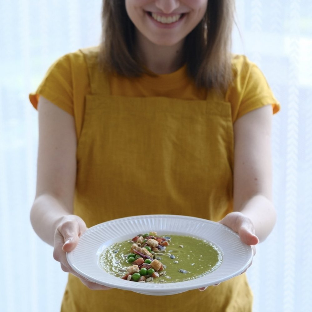 Hráškový krém s bílým Kampotským pepřem