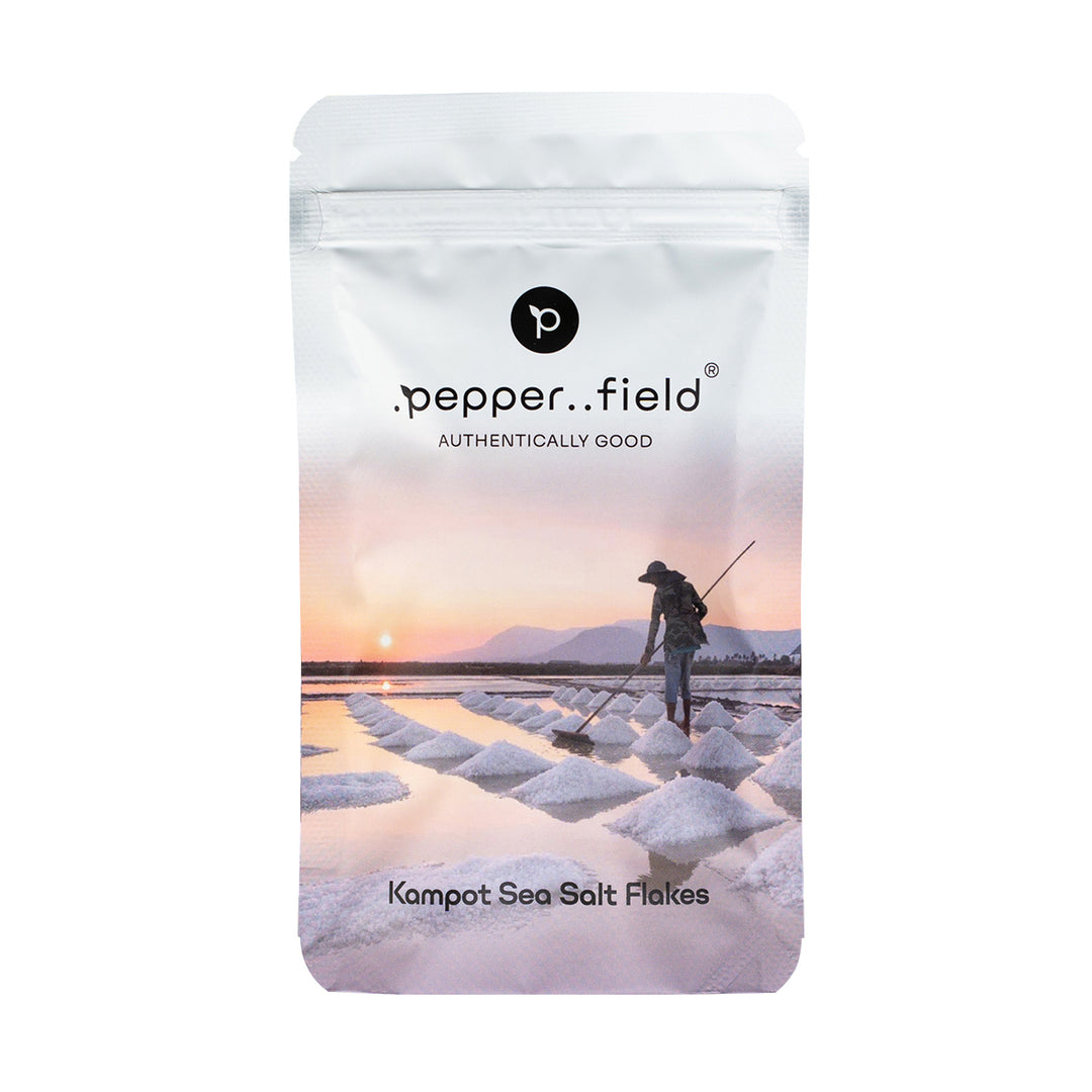 Pyramides de sel (Flocons de sel de mer) – sélection des plus gros cristaux de flocons de sel de Kampot 