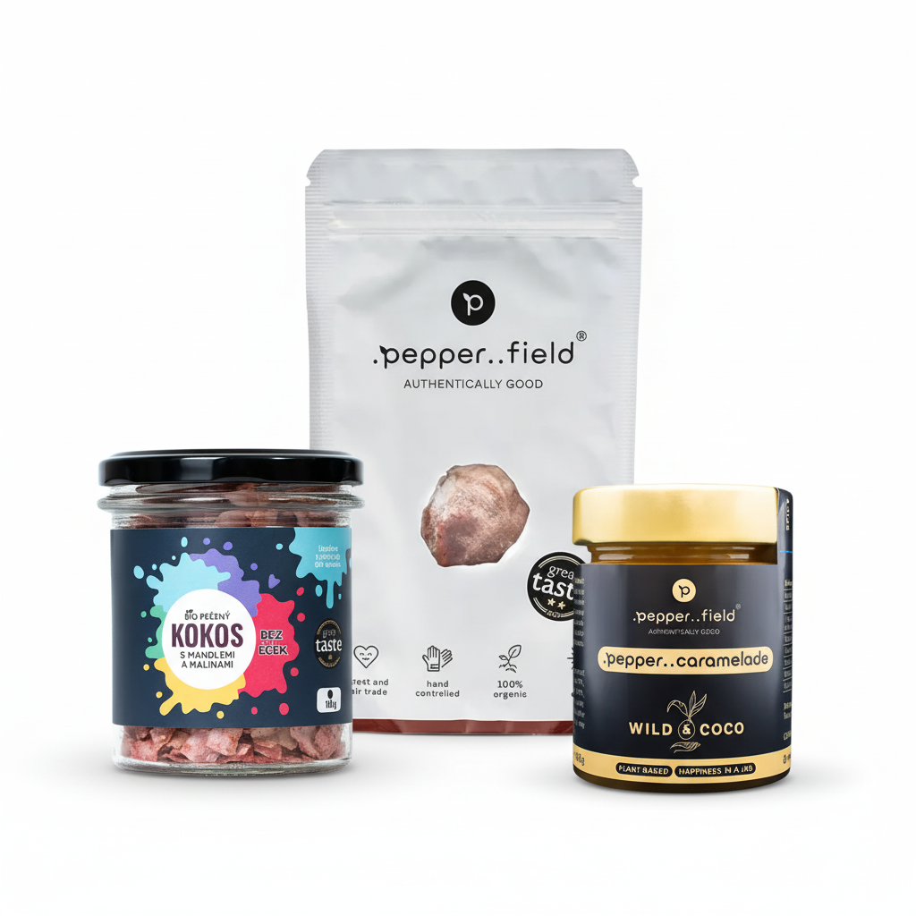 Valentýnský kokosový balíček + 20 g červeného Kampotského pepře jako dárek