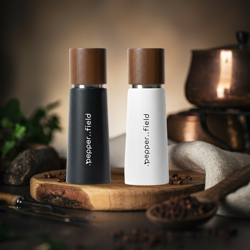 Moulin .pepper..field original pour poivre et sel (blanc + gris foncé) 