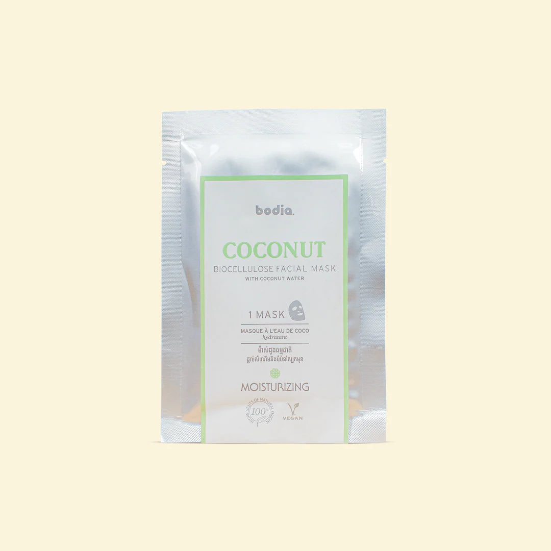 Masque en tissu pour le visage à la noix de coco - 4+1 set gratuit