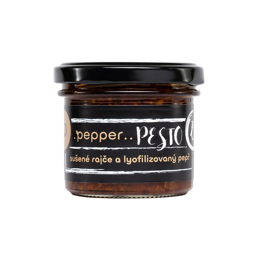 Premiové .pepper..pesto se sušenými rajčaty a lyofilizovaným Kampotským pepřem